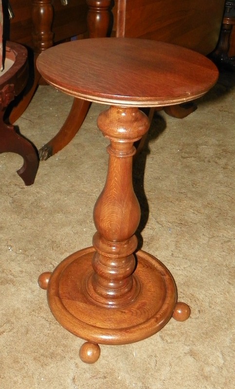 Round Solid Quartersawn Oak Plant Stand (PS93)