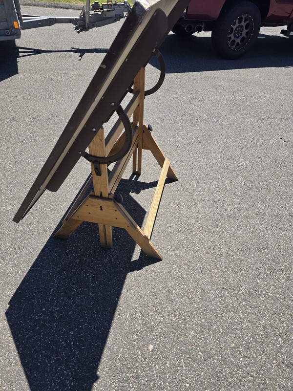 Vintage Oak and Cast Iron Anco Bilt Adjustable Drafting Table/Desk