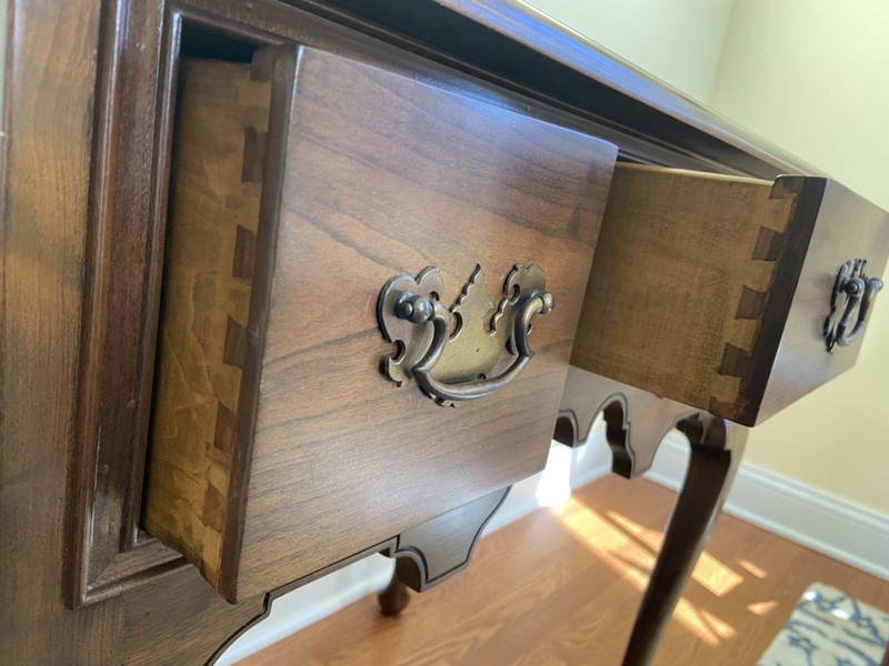 Vintage Stickley Queen Anne Solid Cherry Lowboy Console Table gallery