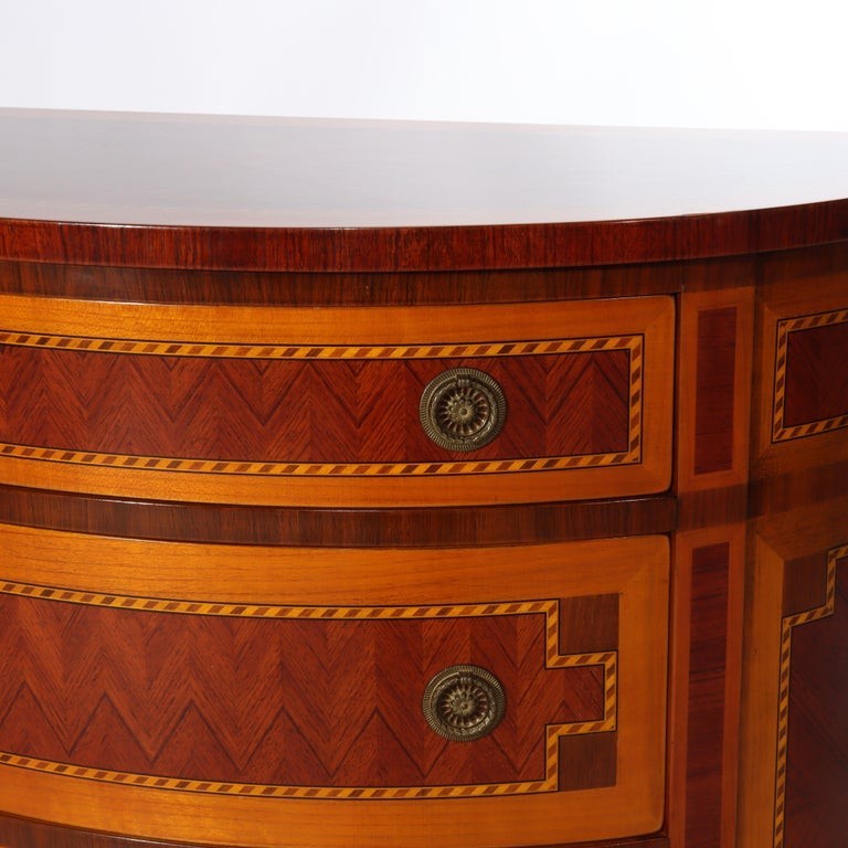 Pair Italian Hepplewhite Style Satinwood & Rosewood Inlaid Demilune Consoles gallery
