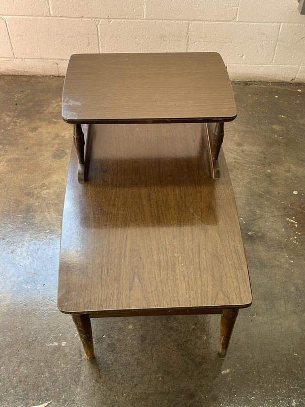 Vintage End Table Step 2 Tier MCM Furniture Antique