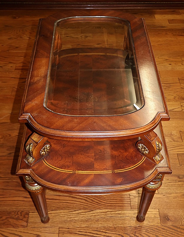 Used Astoria Grand Louis XVI Style Glass Top End Table gallery