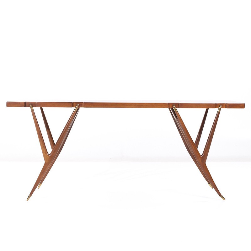 Ico Parisi for Singer and Sons Mid Century Walnut and Brass Console Table gallery