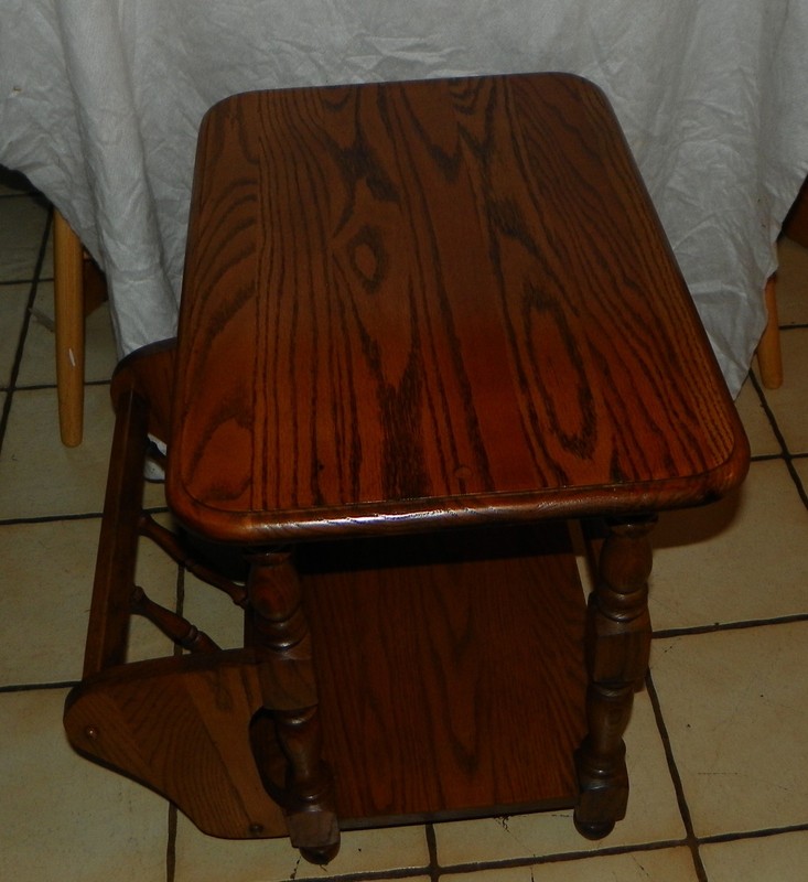 Solid Oak Magazine Rack End Table / Side Table (MRT-13)