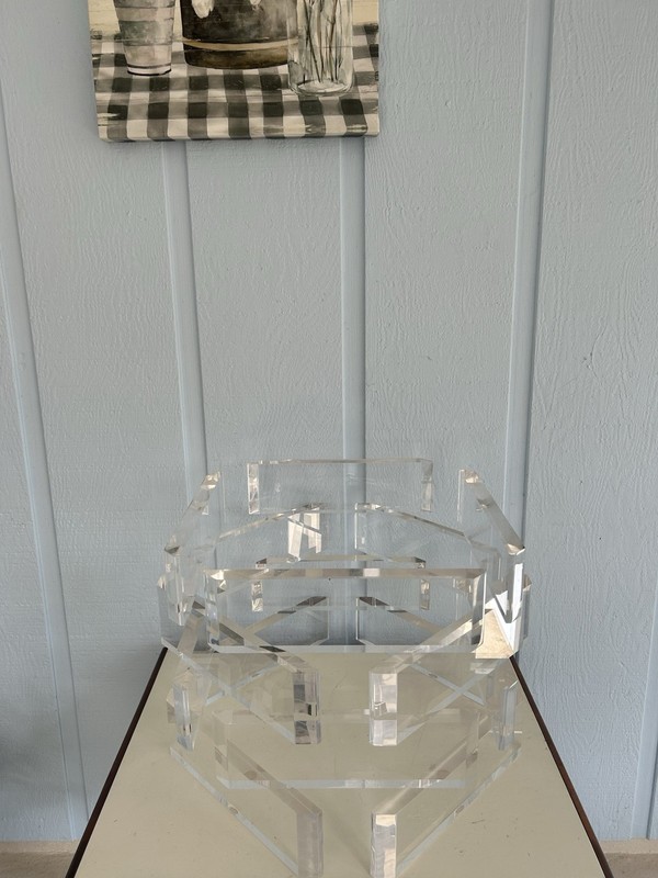 Stunning Stacked Lucite Blocks Coffee Table base-Free Glass Top As Gift gallery