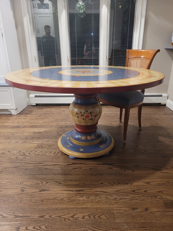 54" Hand Painted Table W 5 Chairs gallery