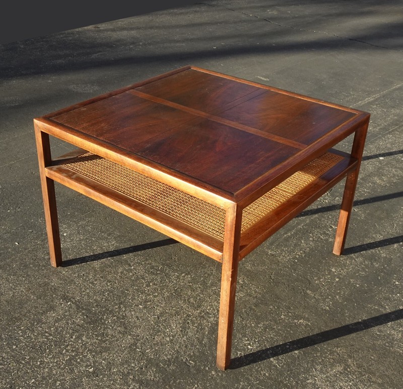 Vintage Baker Two Tier Cane End Table Side Table gallery