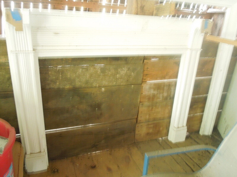 19th c American, Hand Carved Mantle, 62" X 48" gallery