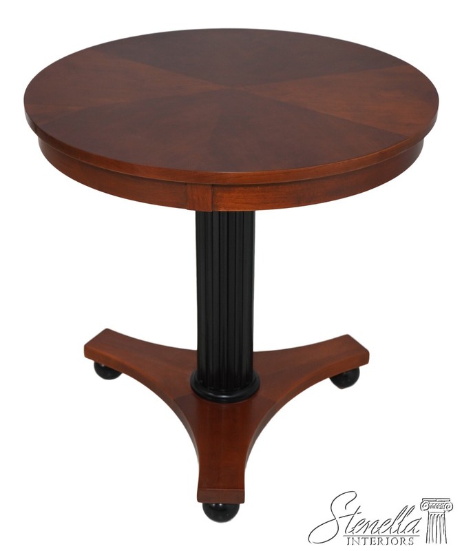 L64036: ETHAN ALLEN Neoclassical Round Pedestal Table