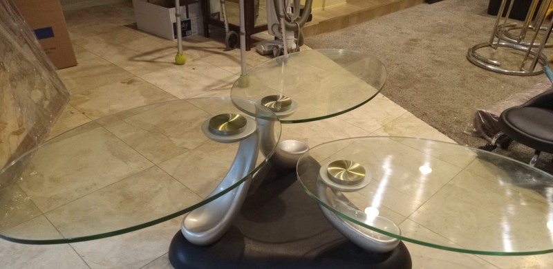 VINTAGE - ITALIAN CANTONI - SWIVEL - CONTEMPORARY GLASS COFFEE TABLE gallery