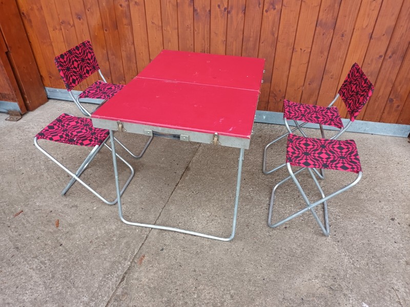 Camping Table & Chairs Camping Set Seating Vintage Oldtimer Retro 60s gallery