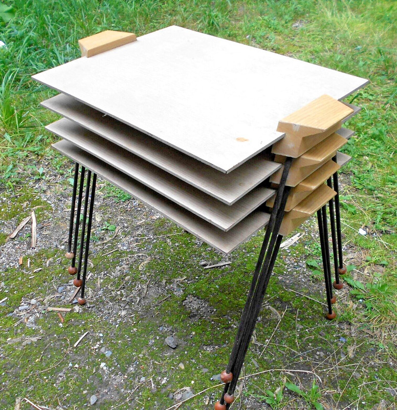 VINTAGE SET OF 4 MID CENTURY STACKING TABLES