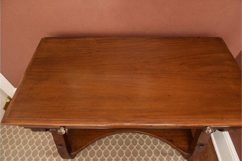 Antique Victorian Mahogany Single Drawer Mirror-Backed Console Server Table gallery