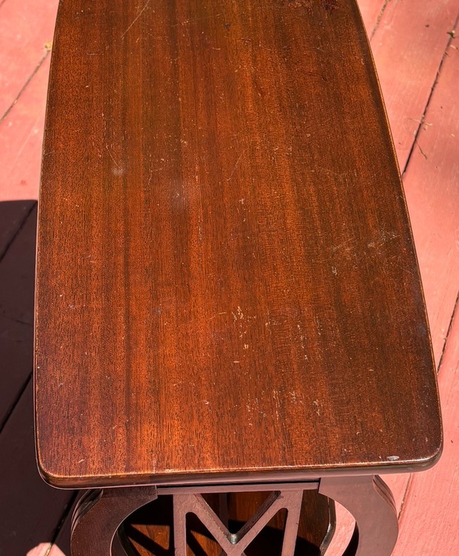 Vintage Art Deco Brandt Mahogany End Table Magazine Book Rack Arts & Crafts gallery