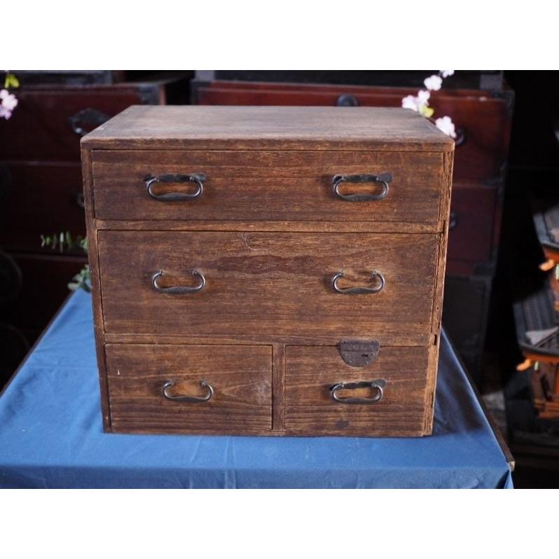 Meiji Paulownia Wood Small Chest Drawer Japan Used 21cm (8.3in)