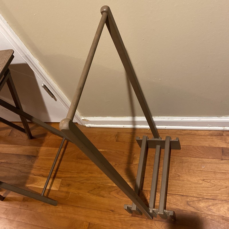 Vintage ARTEX Buttlerette Folding TV Tray Snack Serving Tables w/ Stand gallery