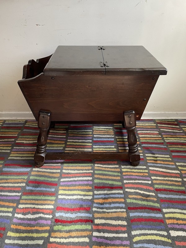 2 Vintage Old Tavern Wooden Doughbox End Tables gallery