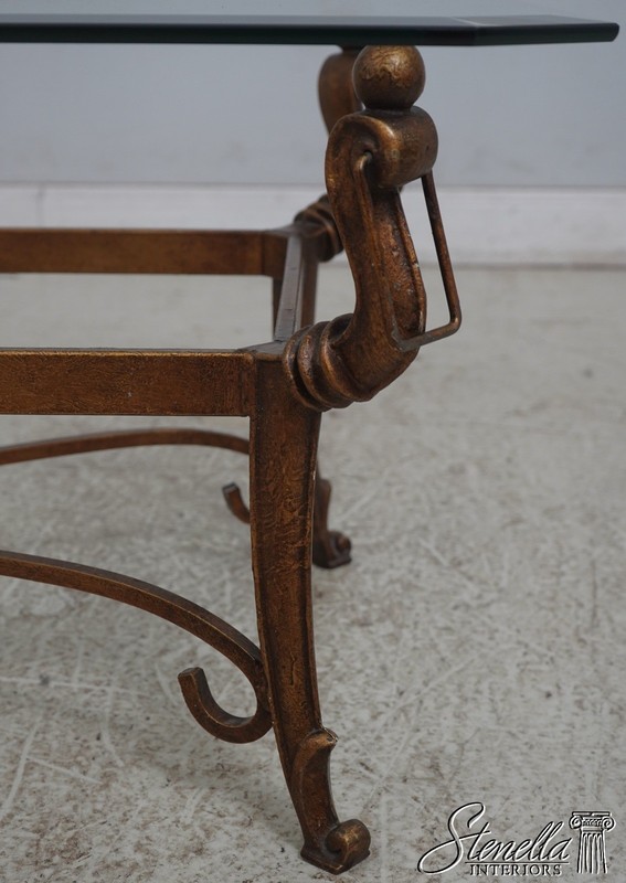 70158: Regency Style Wrought Iron Glass Top Coffee Table gallery