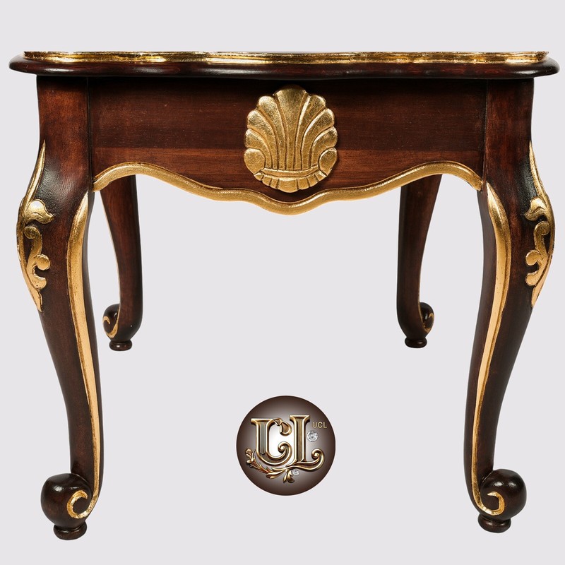 Baroque Backgammon Game Table Louis XV Gold Carved Wood Legs Antique Style gallery