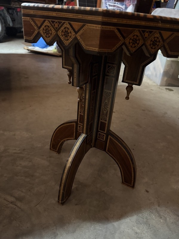 Vintage Pair of 1950s Inlaid Hexagon Side Tables gallery