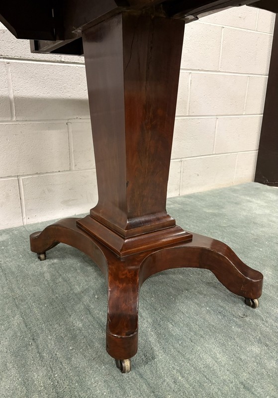 J. & J.W. Meeks Mahogany Drop Leaf Empire Sunderland Style Pedestal Table; 1850 gallery
