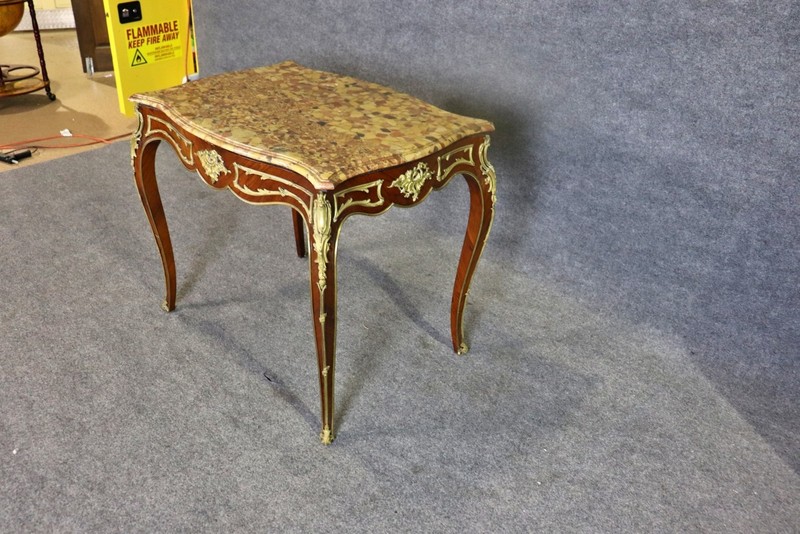 Linke Style 19th Century Bronze Mounted Marble Top Center Table gallery