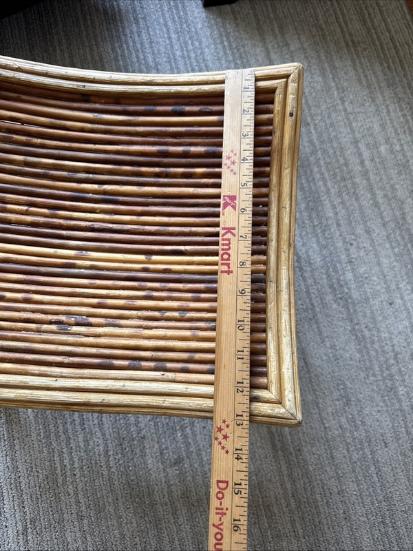 Sturdy Vintage Bamboo Rattan Wicker Side Table , Rattan Stool, Wicker Stand gallery