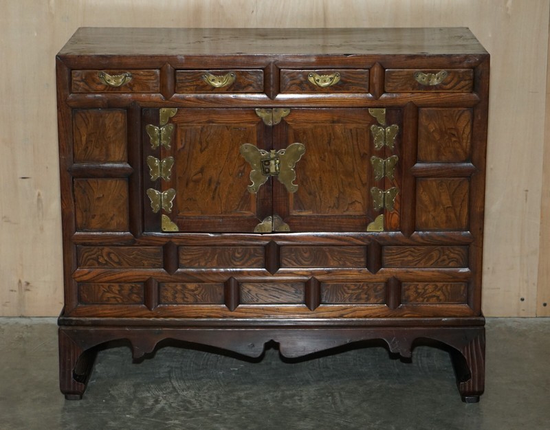 PAIR OF VINTAGE CIRCA 1950'S ASIAN KOREAN SCHOLARS SIDE TABLE CHESTS INC DRAWERS gallery