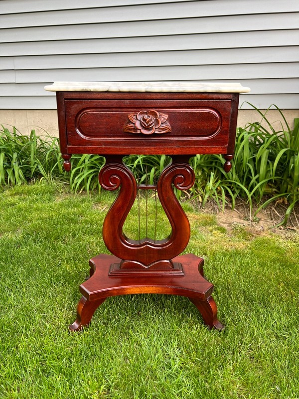 Victorian Mahogany Marble Top Nightstand