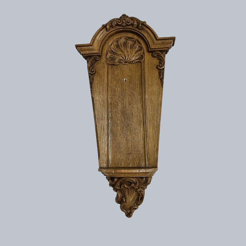 Vintage Keraflor Ornate Wood-Look Resin Wall Console (1950s)