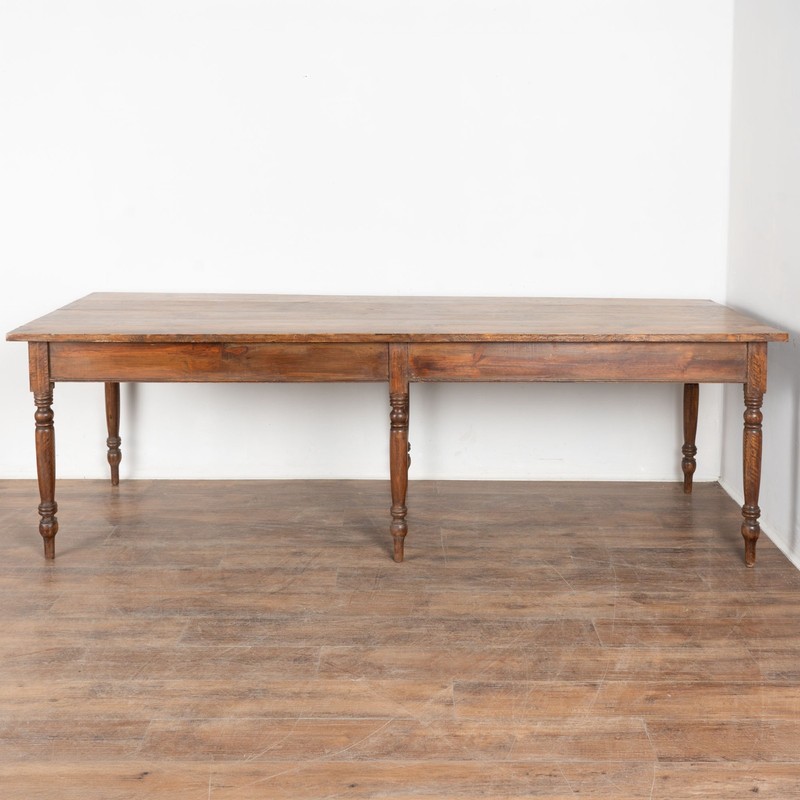 19th Century Long Pine Refectory Table from Portugal gallery
