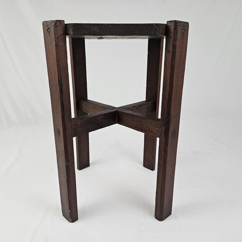 Antique Tabouret Side Table Plant Stand Display Wood Mission Arts & Crafts gallery