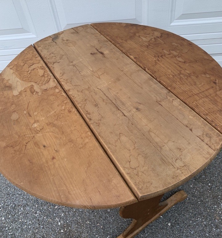 Antique English Oak Drop-Leaf Gateleg Table Heart Cutout Rustic 33”Farmhouse gallery