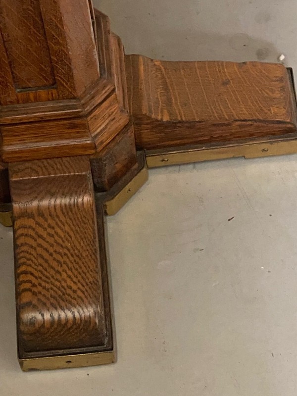 HEAVY QUARTERED SAWED OAK BANKERS TABLE gallery