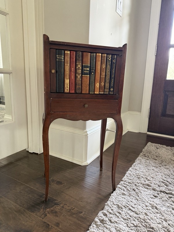 Louis XVI Style 19th Century Night Table Faux Books Mahogany Kingwood Rare gallery