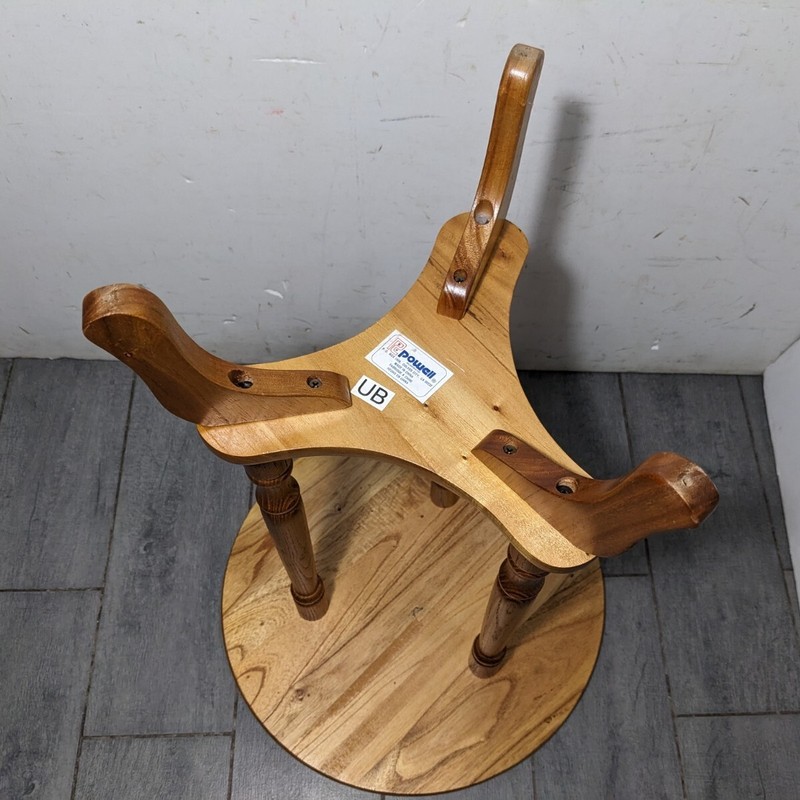 Vintage Powell Rustic Farmhouse Country Wood Round Pedestal Table Plant Stand gallery