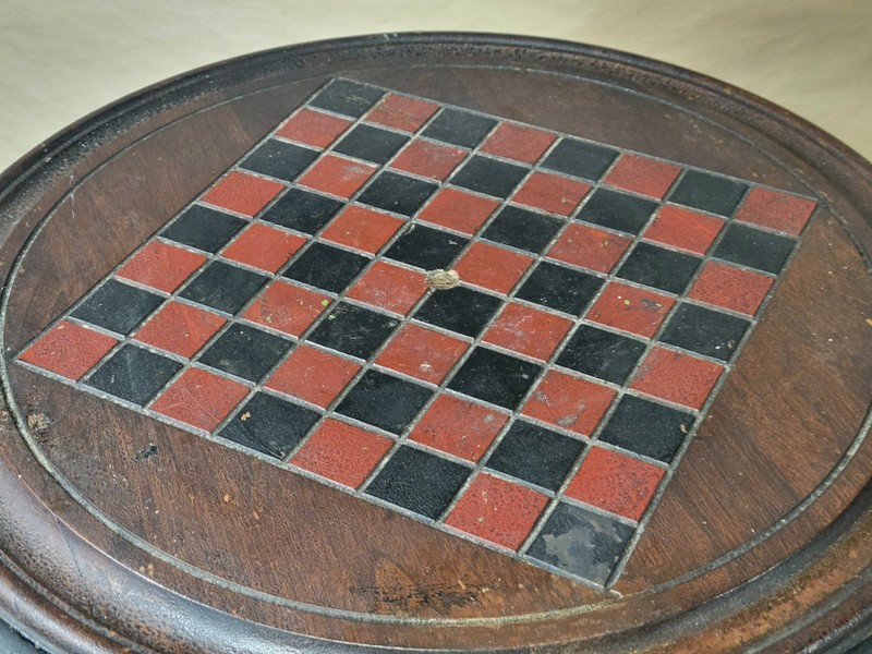 Victorian Game Table Antique c1880s Small Checker Board Chess Eastlake Carved gallery