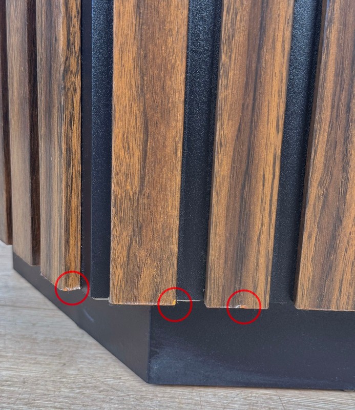 Mid-Century Hexagonal Walnut & Black Laminated Cocktail Table gallery