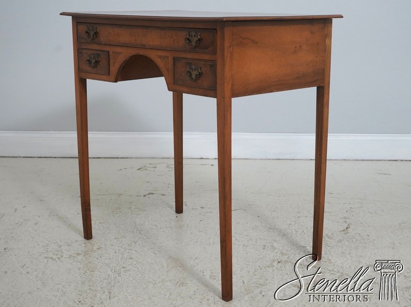 L71196: English Yew Wood Custom Made 3 Drawer Dressing Table gallery