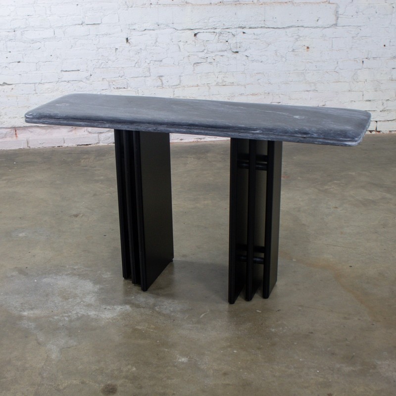 Scandinavian Post Modern Sofa Console Table Marble Top Bendixen Designs Denmark gallery