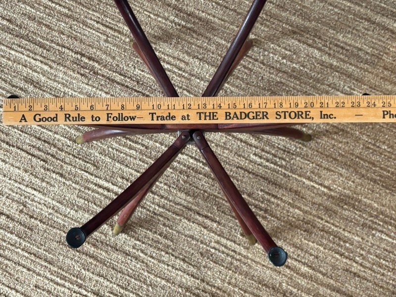 VTG Mid-Century Modern Spider Leg Tray Table Folding Base Brass Tips No Tray MCM gallery