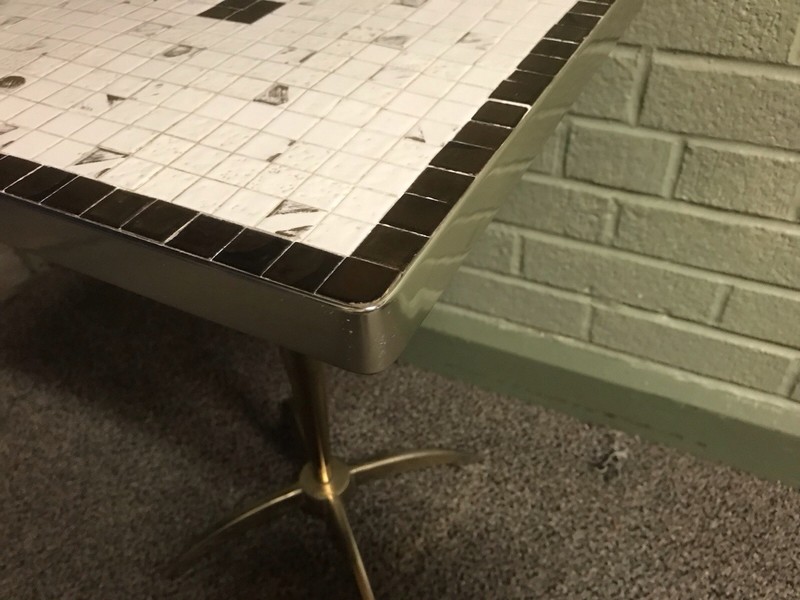 VTG MID CENTURY MODERN MOSAIC SWIVEL SIDE TABLE 15 X 15 X 20 7/8” TALL MCM BEAUT gallery