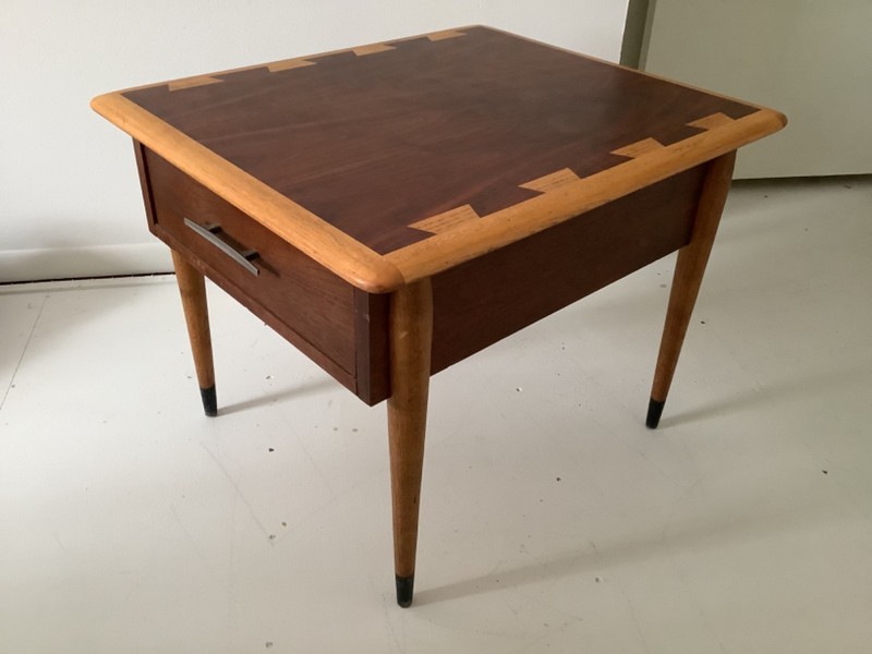 Lane Acclaim End Table Walnut Dovetail w Drawer 60's Mid-Century Modern gallery