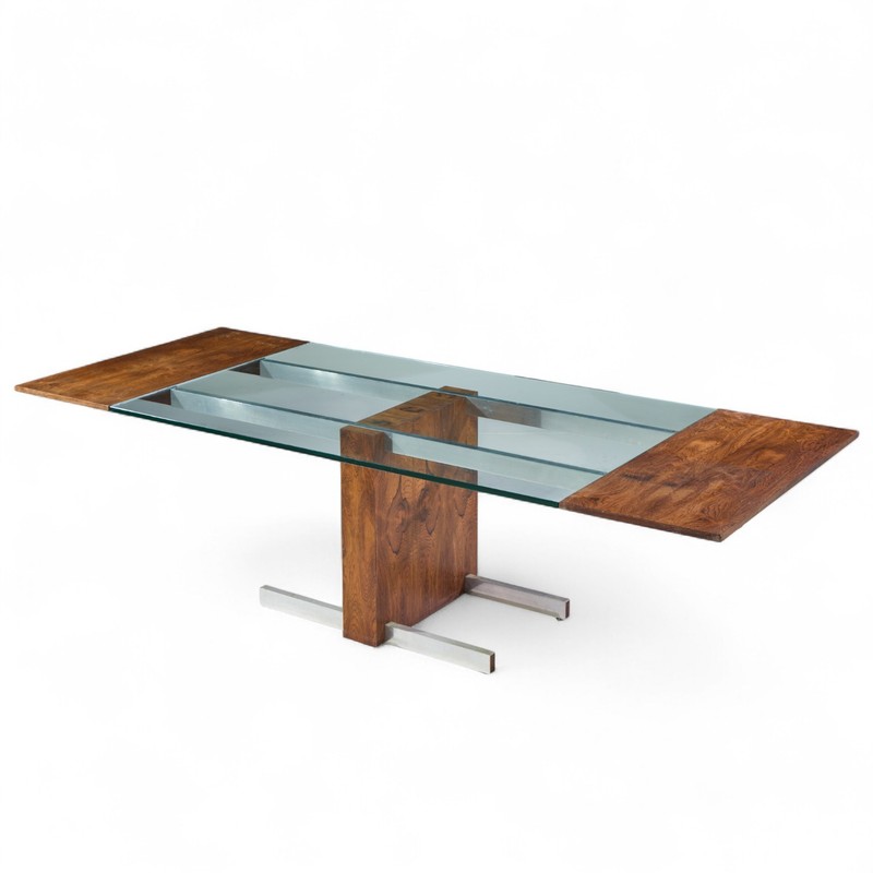 Vladimir Kagan Model 6705 Cubist Rosewood Expanding Dining Table with 2 Leaves gallery