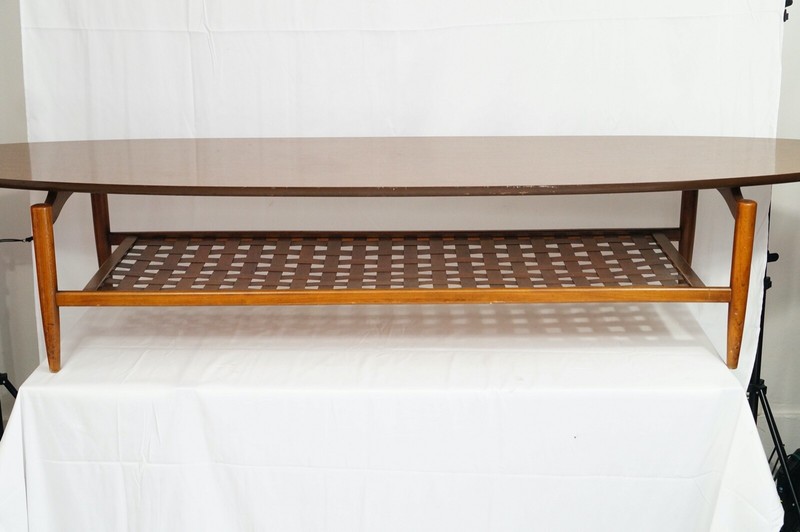 Coffee Table Mid-Century Modern Lane Surfboard Top Walnut Wood Vintage ~ Awesome gallery