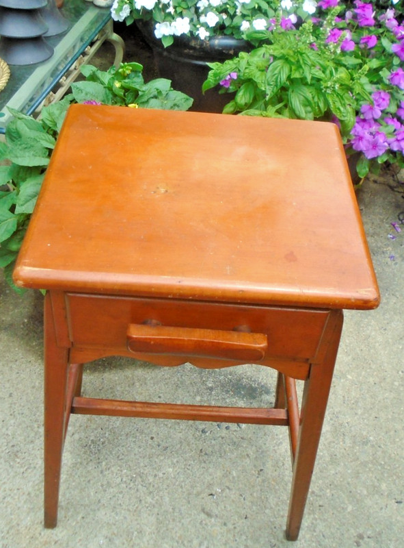 Vintage Maple Hepplewhite Style Splayed Leg Side Work Table Wood Handle antique
