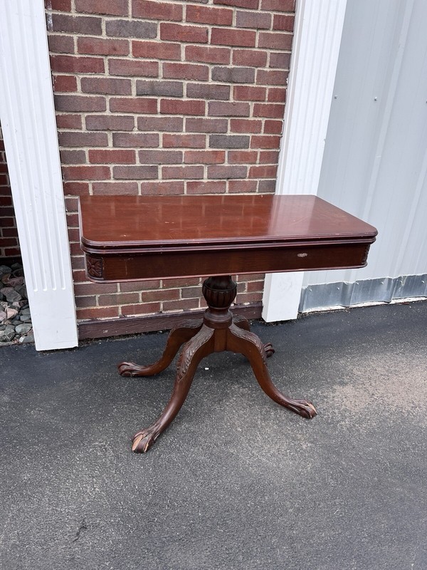Ball & Claw Mahogany Expandable Flip Top Game Wall Console Table gallery