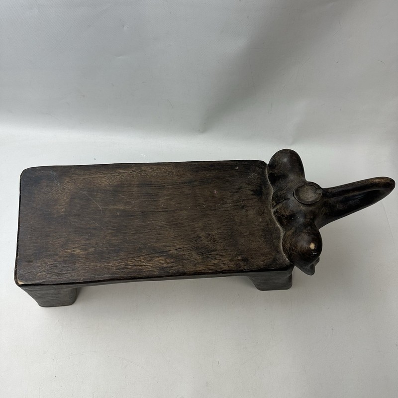 Carved Wooden Elephant Decor Stool Foot Rest Unique gallery
