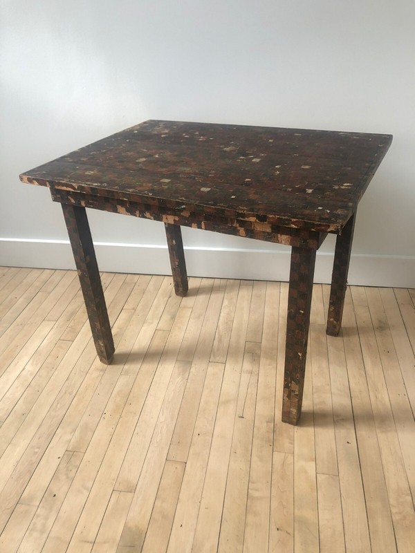 Circa 1898 Folk Art Stamp Table Very RARE presidents Grant, Washington, Franklin