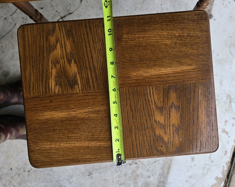 Solid Wood Parquet Top Oak Nesting Tables Antique gallery